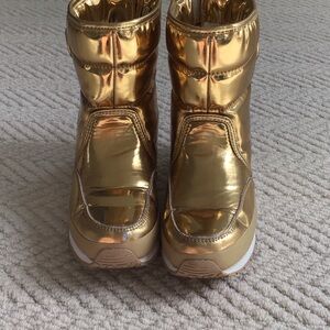 Gold Kids Winter Boots